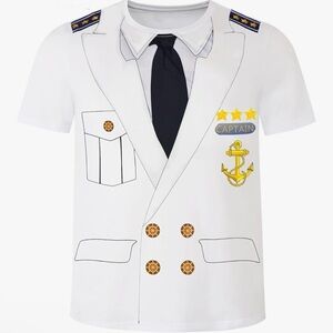 Funny World ~ Men Boat Captain T Shirt Nautical Cruise Themed Yacht Rock Parties